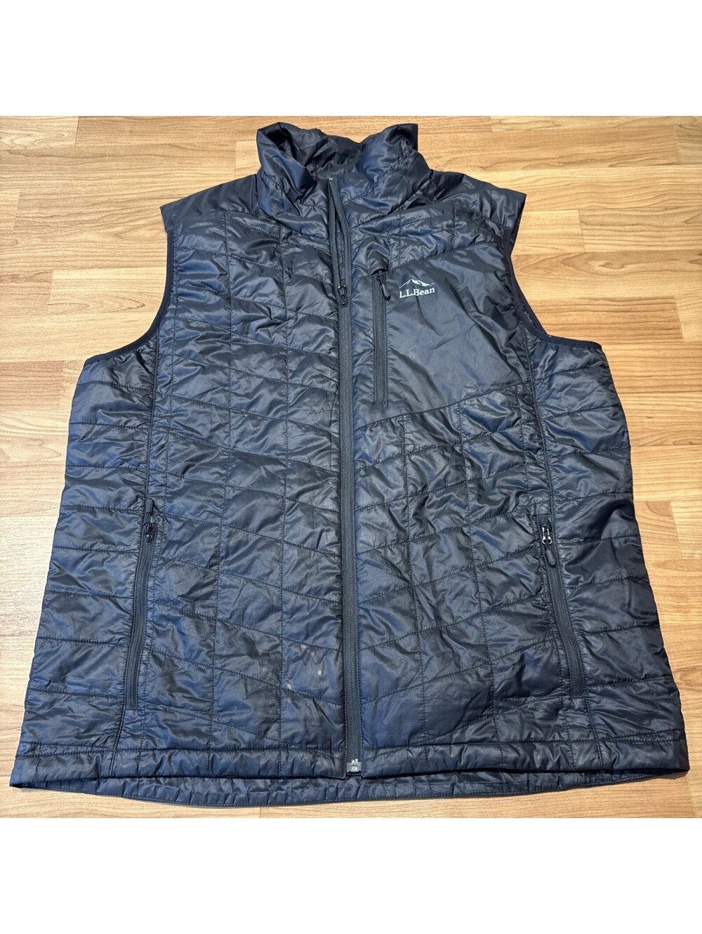 L.L.Bean Men’s XL Tall PrimaLoft Insulated Vest Black Full Zip Outdoor